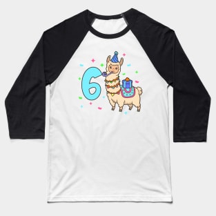 I am 6 with Lama - kids birthday 6 years old Baseball T-Shirt